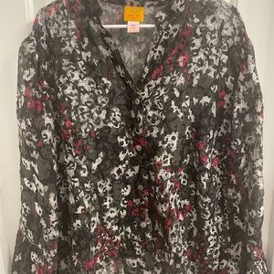 Ruby Rd. Black and Red Button Down Shirt